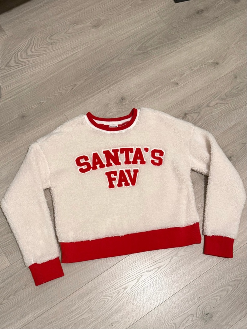 Santa's Fav Cozy Women's Sweatshirt - White & Red